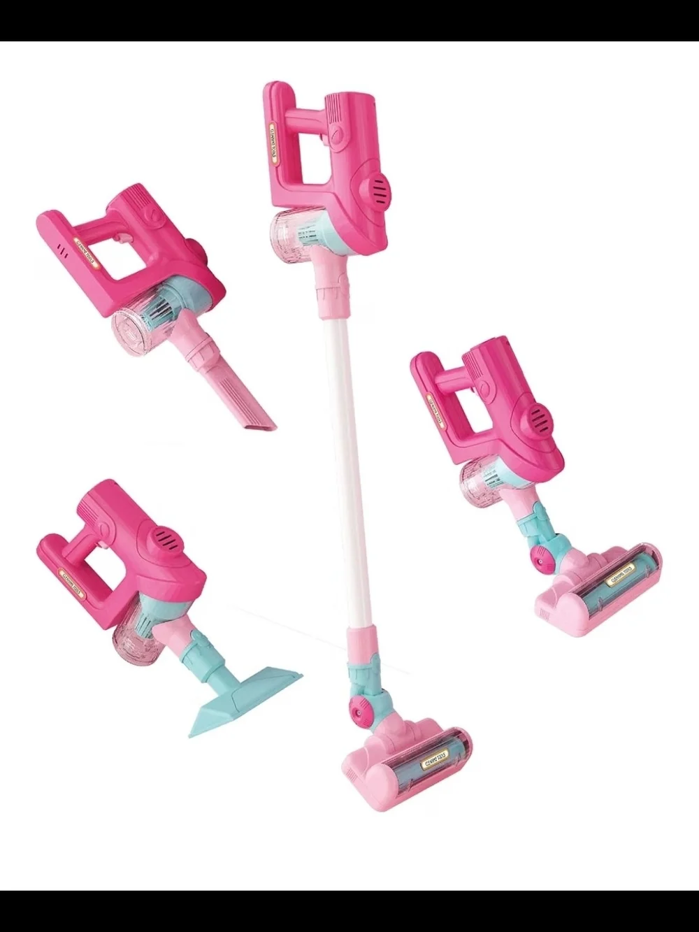 Zunchen Clean Time Kids Pink 4 IN 1 Electric Toy Sweeper with Lights and Sounds